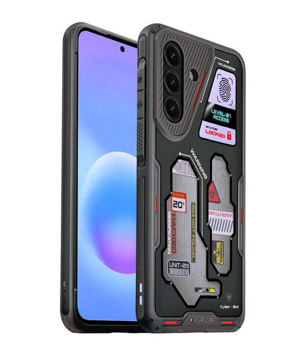 Samsung Galaxy A57 Back Cover Case | CyBer-Bot Edition iON-X - Smoke Black