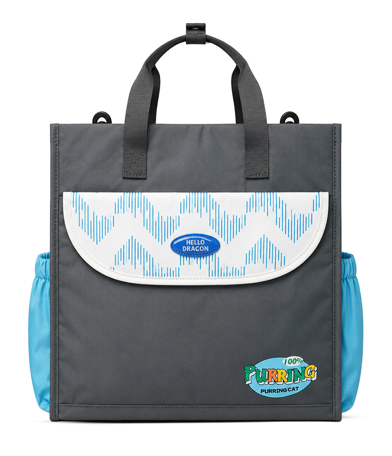 HELLO DRAGON Lunch Bag for Kids & Women | Insulated 13L Tote Bag | Gray
