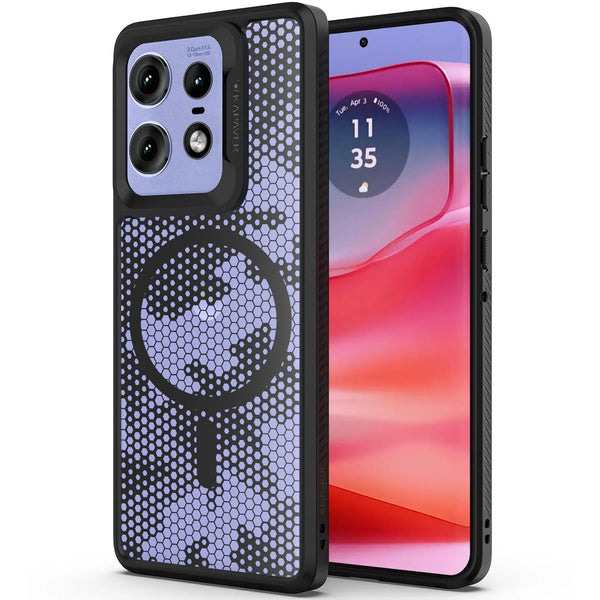 Moto Edge 50 Pro Back Cover Case | Mag X - Black (Honeycomb)