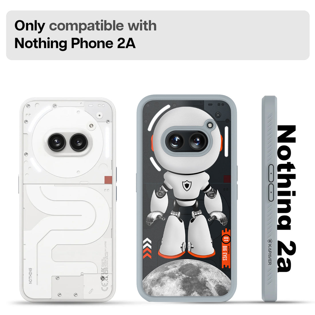 Nothing Phone 2a 5G  Back Cover Case | Impulse (Astro Big Eyes) - Gray