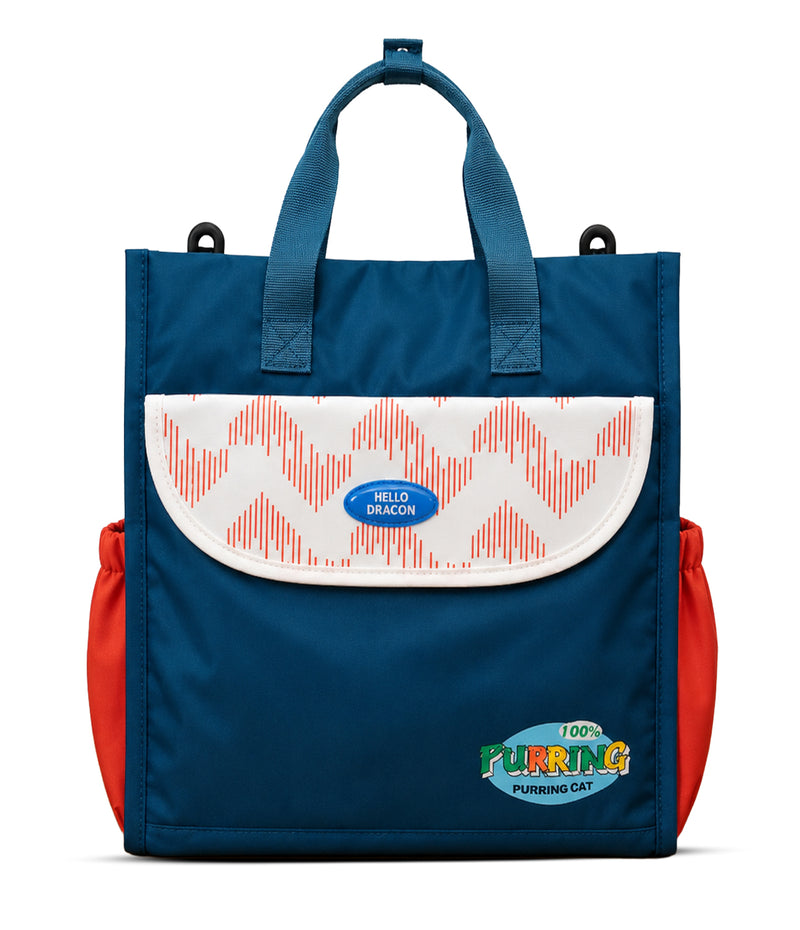 HELLO DRAGON Lunch Bag for Kids & Women | Insulated 13L Tote Bag | Cyan