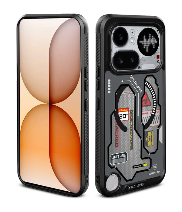 Nothing Phone 4a Pro Back Cover Case | CyBer-Bot Edition Mag X - Black