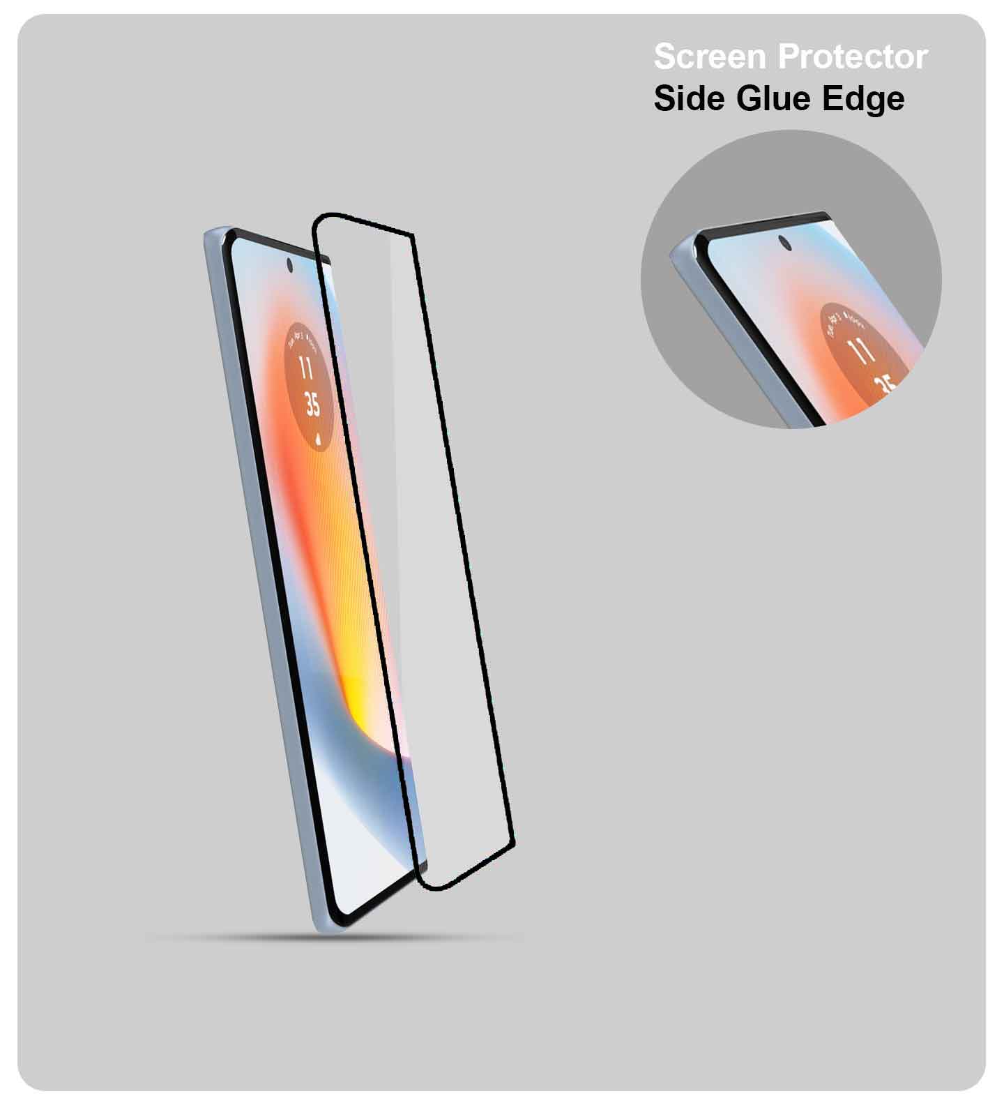 BISEN 2-Pack Full Coverage Clear TPU Screen Protector For Motorola Edge