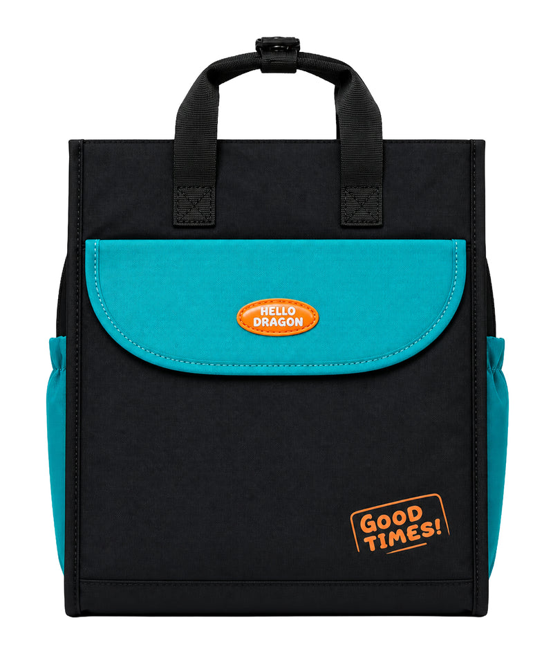 HELLO DRAGON Lunch Bag for Kids & Women | Insulated 13L Tote Bag | Black