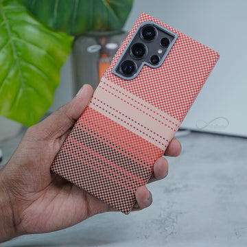 Samsung Galaxy S24 Ultra Back Cover Case | Carbon Fiber Mag-X - Orange