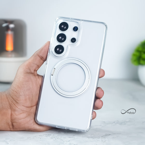 Samsung Galaxy S26 Ultra Back Cover Case | 360 Kickstand Mag-X - Clear