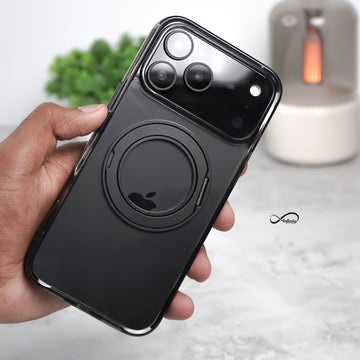 iPhone 17 Pro Max Back Cover Case | 360 Kickstand Mag-X - Clear Black