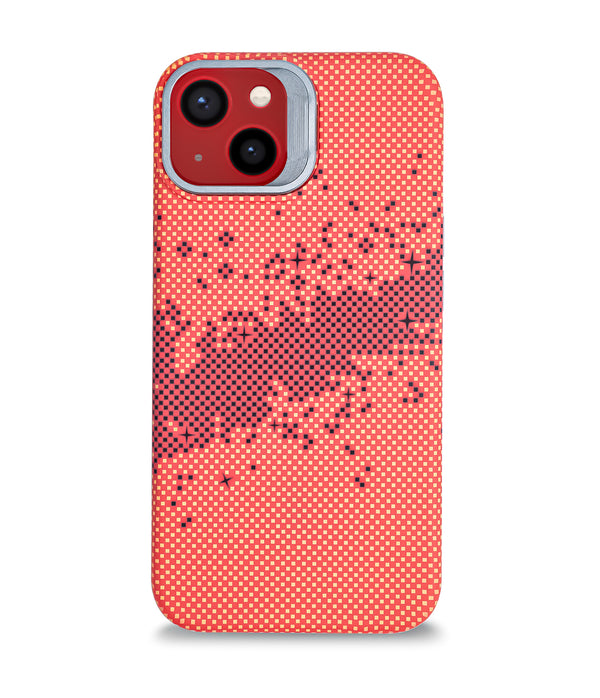 iPhone 13 Back Cover Case | Carbon Fiber Kickstand Mag-X - Galaxy Orange