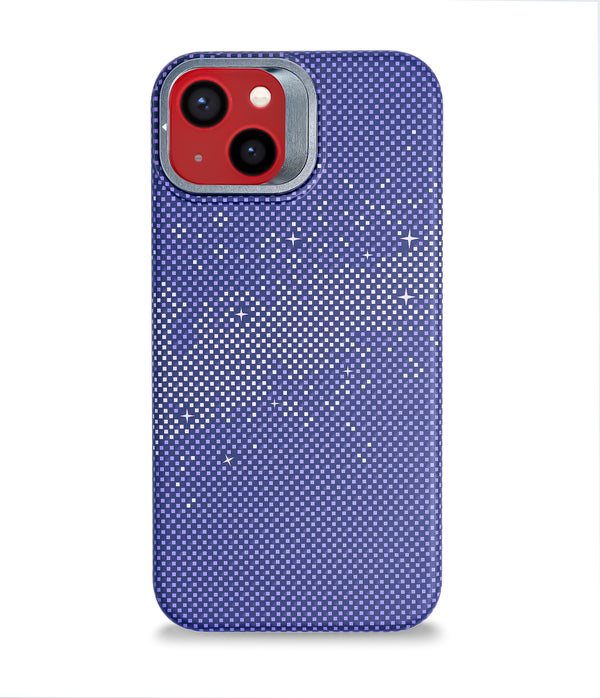 iPhone 13 Back Cover Case | Carbon Fiber Kickstand Mag-X - Galaxy Purple