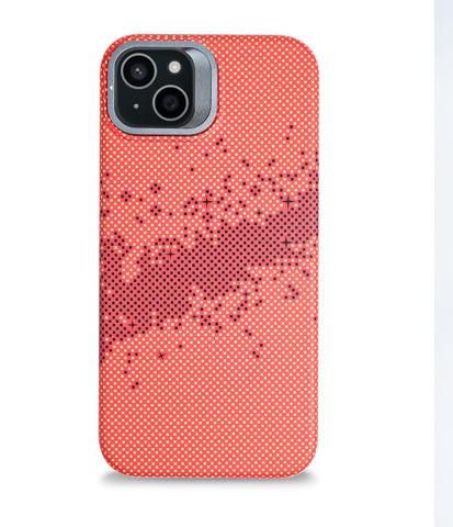 iPhone 15 Plus Back Cover Case | Carbon Fiber Kickstand Mag-X - Galaxy Orange