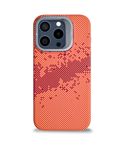 iPhone 15 Pro Back Cover Case | Carbon Fiber Kickstand Mag-X - Galaxy Orange