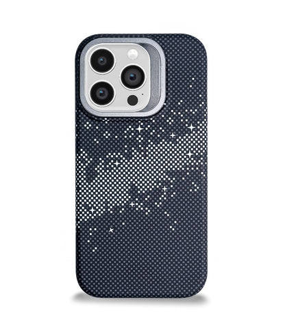 iPhone 14 Pro Back Cover Case | Carbon Fiber Kickstand Mag-X - Galaxy Black