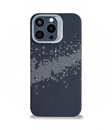 iPhone 15 Pro Max Back Cover Case | Carbon Fiber Kickstand Mag-X - Galaxy Black