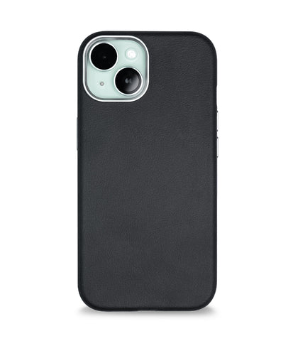 iPhone 15 Back Cover Case | PU Leather Mag-X - Black