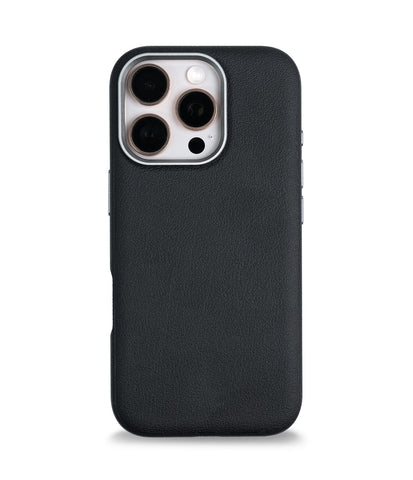 iPhone 16 Pro Back Cover Case | PU Leather Mag X - Black