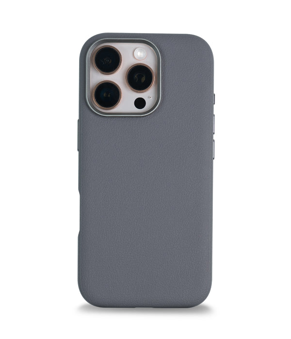 iPhone 16 Pro Back Cover Case | PU Leather Mag X - Gray