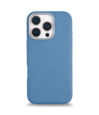 iPhone 16 Pro Back Cover Case | PU Leather Mag-X - Blue