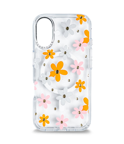 iPhone 16 Back Cover Case | Floral Case Mag-X - Orange