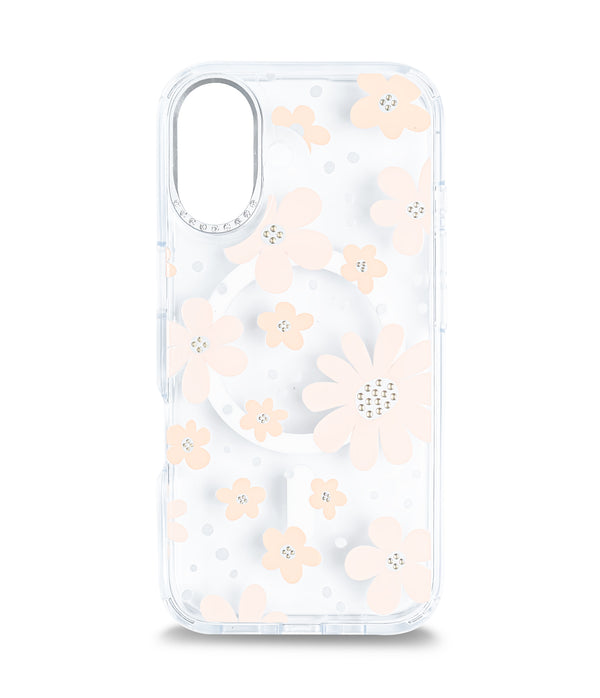 iPhone 16 Back Cover Case | Floral Case Mag-X - Gold