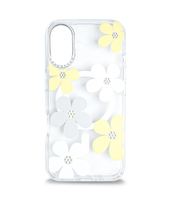iPhone 16 Back Cover Case | Floral Case Mag-X - Yellow