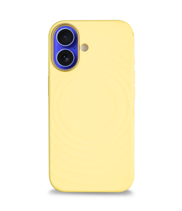 iPhone 16 Back Cover Case | Silicone Mag-X - Yellow