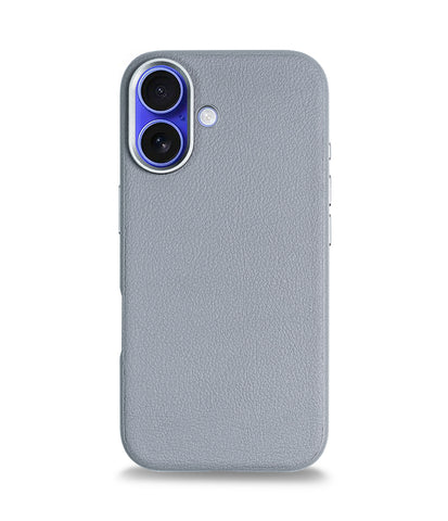 iPhone 16 Back Cover Case | PU Leather Mag-X - Gray