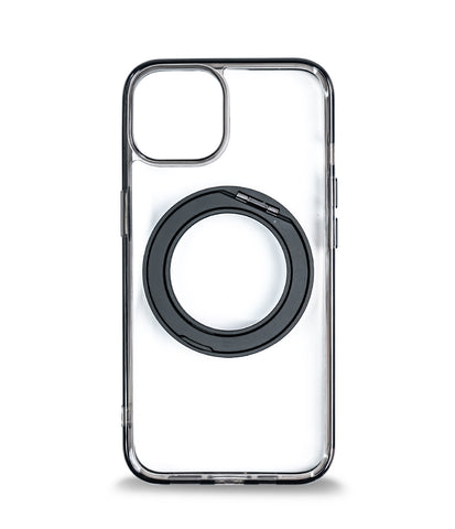 iPhone 14 Back Cover Case | 360 Kickstand Mag-X - Clear Black