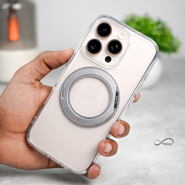 iPhone 16 Pro Max Back Cover Case | 360 Kickstand Mag-X - Clear