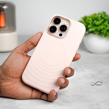 iPhone 16 Pro Max Back Cover Case | Silicone Wave Mag-X - Pink