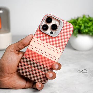 iPhone 16 Pro Max Back Cover Case | Carbon Fiber Bracket Kickstand Mag-X - Sunset Orange