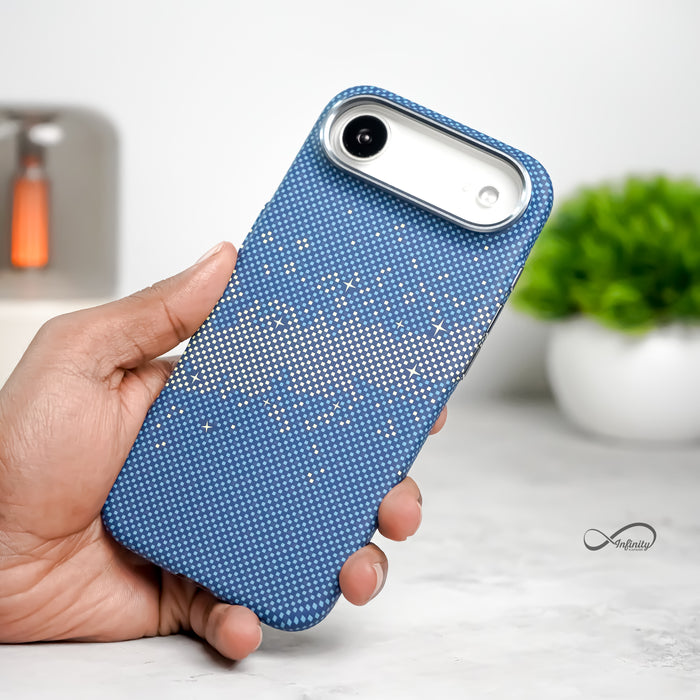 iPhone 17 Air Back Cover Case | Carbon Fiber Mag-X - Galaxy Blue