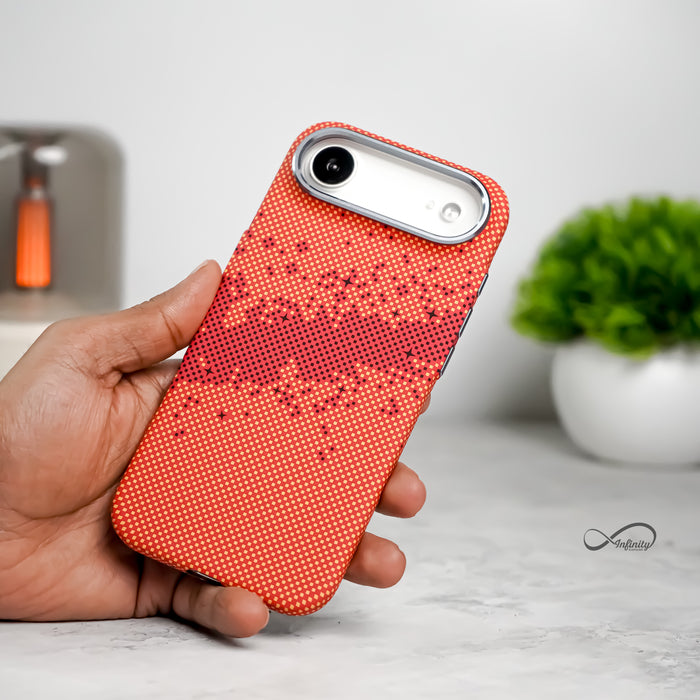 iPhone 17 Air Back Cover Case | Carbon Fiber Mag-X - Galaxy Orange
