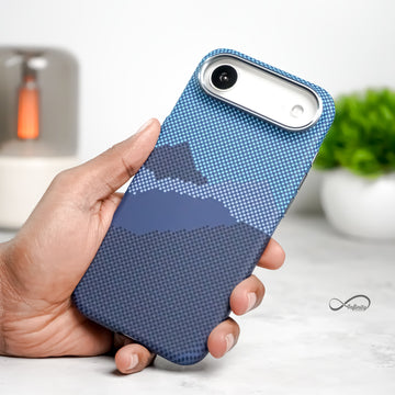 iPhone 17 Air Back Cover Case | Carbon Fiber Mag-X - Mountain Peak Blue