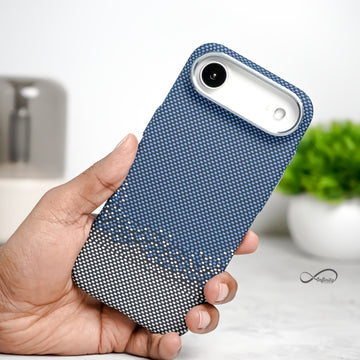 iPhone 17 Air Back Cover Case | Carbon Fiber Mag-X - Silver Sand Blue