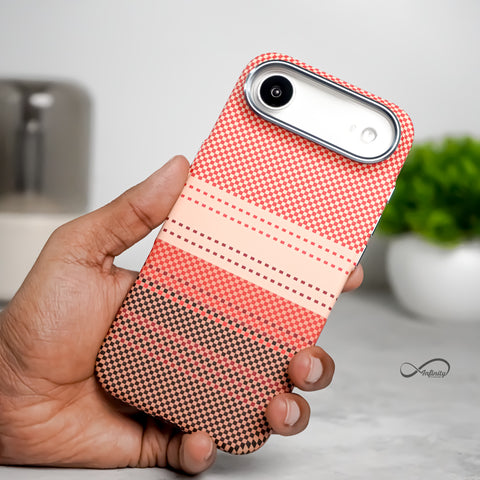 iPhone 17 Air Back Cover Case | Carbon Fiber Mag-X - Sunset Orange