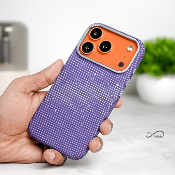 iPhone 17 Pro Max Back Cover Case | Carbon Fiber Mag-X - Galaxy Purple