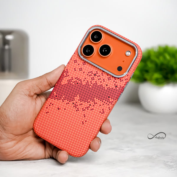 iPhone 17 Pro Max Back Cover Case | Carbon Fiber Mag-X - Galaxy Orange