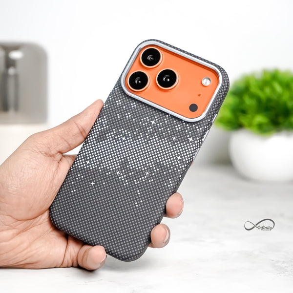 iPhone 17 Pro Max Back Cover Case | Carbon Fiber Mag-X - Galaxy Black