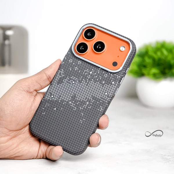 iPhone 17 Pro Max Back Cover Case | Carbon Fiber Mag-X - Galaxy Black