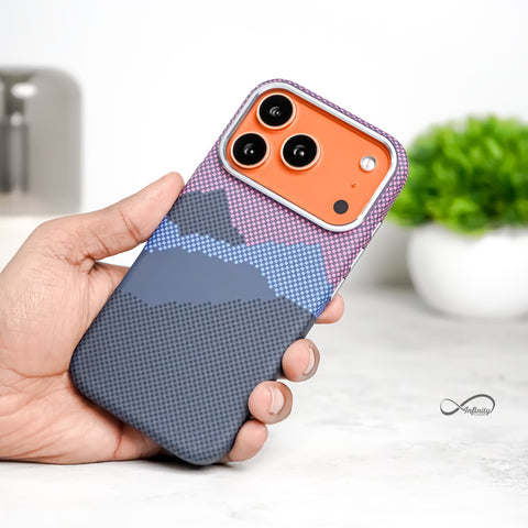 iPhone 17 Pro Max Back Cover Case | Carbon Fiber Mag-X - Mountain Peak Purple