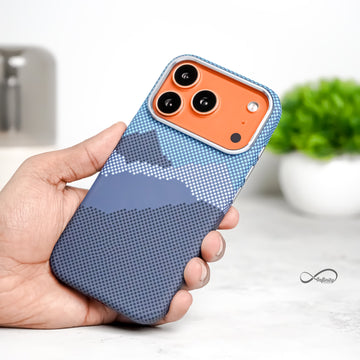 iPhone 17 Pro Back Cover Case | Carbon Fiber Mag-X - Mountain Peak Blue