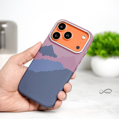 iPhone 17 Pro Max Back Cover Case | Carbon Fiber Mag-X - Mountain Peak Red