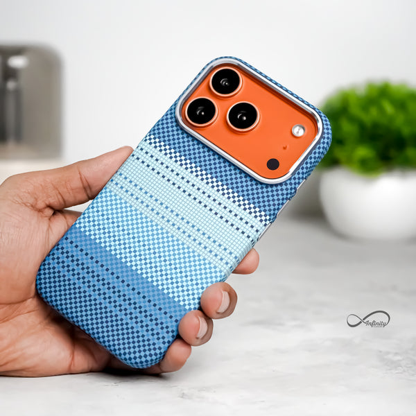 iPhone 17 Pro Max Back Cover Case | Carbon Fiber Mag-X - Moonrise Blue