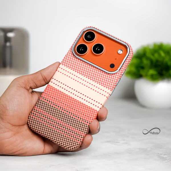 iPhone 17 Pro Max Back Cover Case | Carbon Fiber Mag-X - Sunset Orange