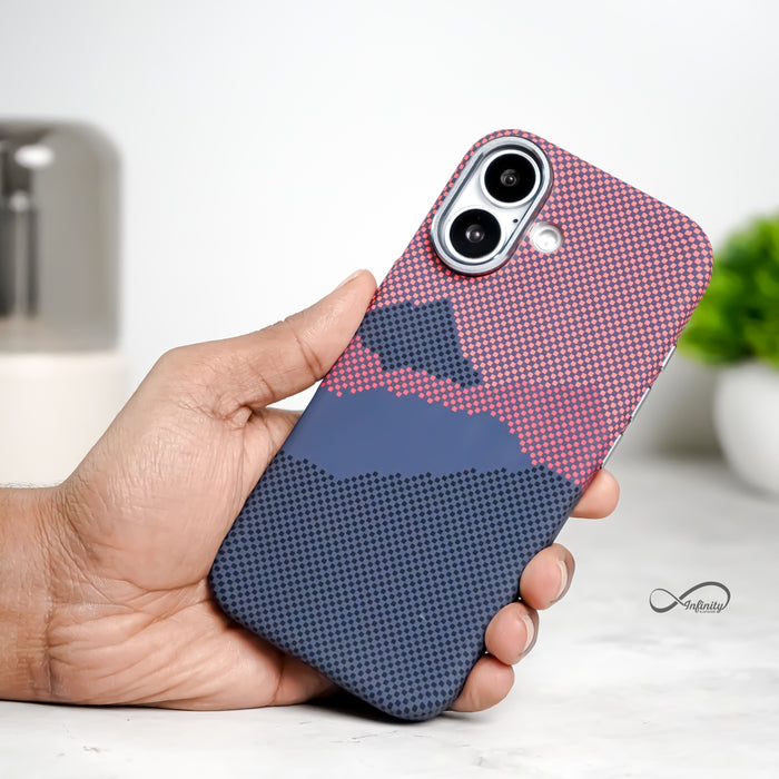 iPhone 17 Air Back Cover Case | Carbon Fiber Mag-X - Mountain Peak Red