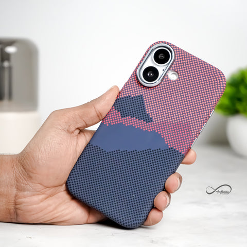 iPhone 17 Air Back Cover Case | Carbon Fiber Mag-X - Mountain Peak Red