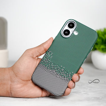 iPhone 17 Back Cover Case | Carbon Fiber Mag-X - Silver Sand Green