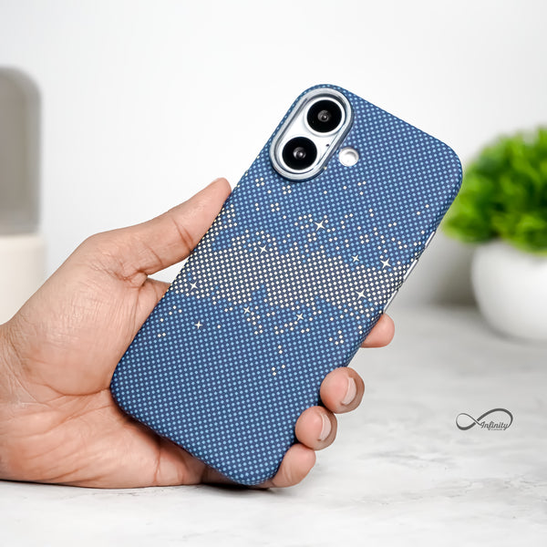 iPhone 17 Back Cover Case | Carbon Fiber Mag-X - Galaxy Blue