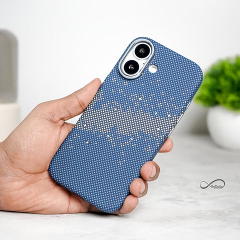 iPhone 17 Back Cover Case | Carbon Fiber Mag-X - Galaxy Blue