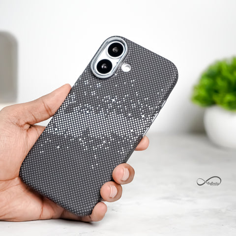iPhone 17 Back Cover Case | Carbon Fiber Mag-X - Galaxy Black